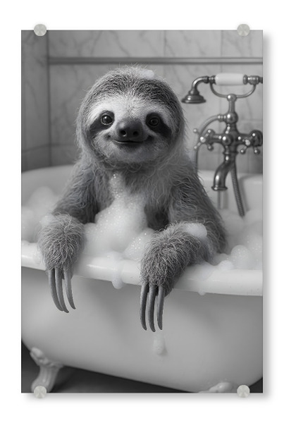 Acrylglasbild "Faultier im Schaumbad" artboxONE - Tiere,Lustig