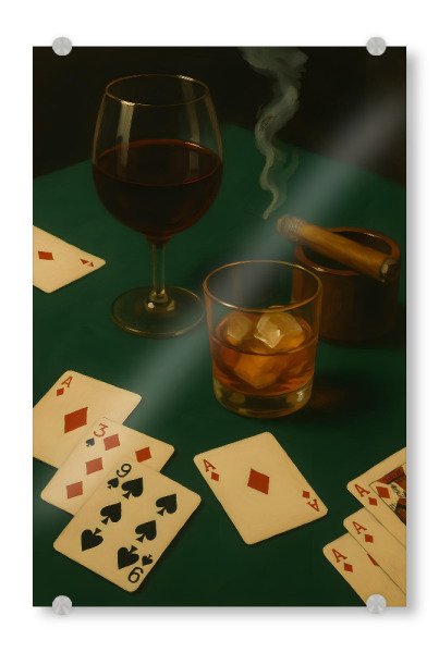 Acrylglasbild "Pokerabend mit Stil" artboxONE - Menschen,Männer,Essen & Trinken / Alkohol