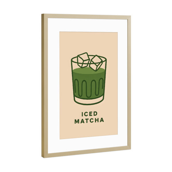Poster mit Rahmen Gold "Iced Matcha" artboxONE - Essen & Trinken,Abstrakt,Essen & Trinken / Alkohol