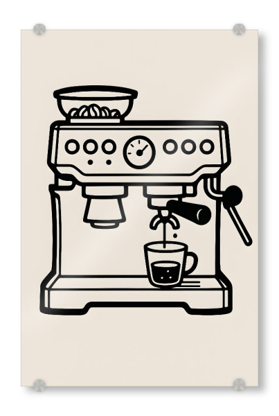 Acrylglasbild "Kaffeemaschine line art" artboxONE - Essen & Trinken,Abstrakt
