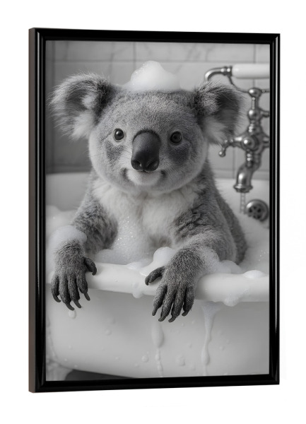 Poster mit schwarzem Rahmen "Koala beim Baden" artboxONE - Tiere,Lustig