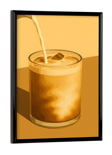 Poster mit schwarzem Rahmen "Eiskaffee im Sonnenlicht" artboxONE - Essen & Trinken