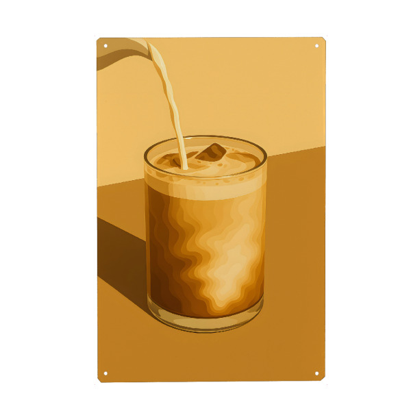 Metall Poster "Eiskaffee im Sonnenlicht" artboxONE - Essen & Trinken