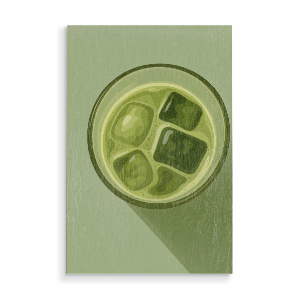 Holzbild "Iced Matcha Vibes" artboxONE - Essen & Trinken