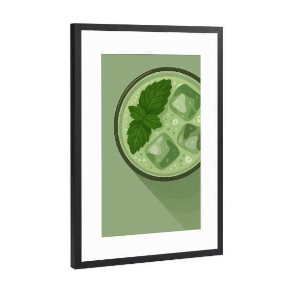 Poster mit Rahmen Schwarz (Metallic) "Frischer Mojito" artboxONE - Essen & Trinken,Essen & Trinken / Alkohol