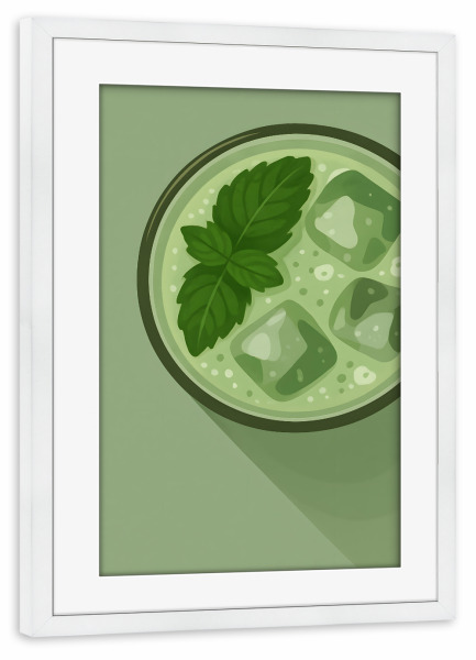 Poster mit Rahmen weiß "Frischer Mojito" artboxONE - Essen & Trinken,Essen & Trinken / Alkohol