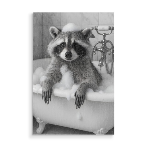 Wellness-Waschbär im Schaumbad Wellness-Waschbär im Schaumbad