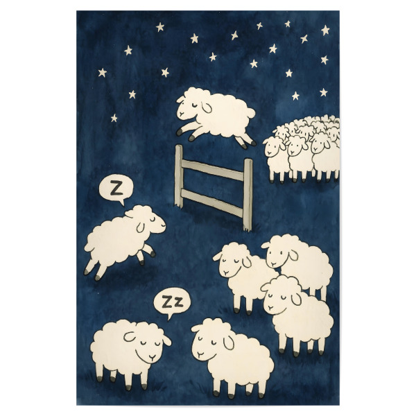 Poster "Schäfchen zählen" artboxONE - Tiere,Lustig