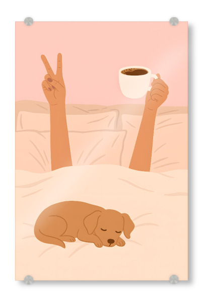 Acrylglasbild "Lazy Morning Vibes" artboxONE - Tiere,Menschen