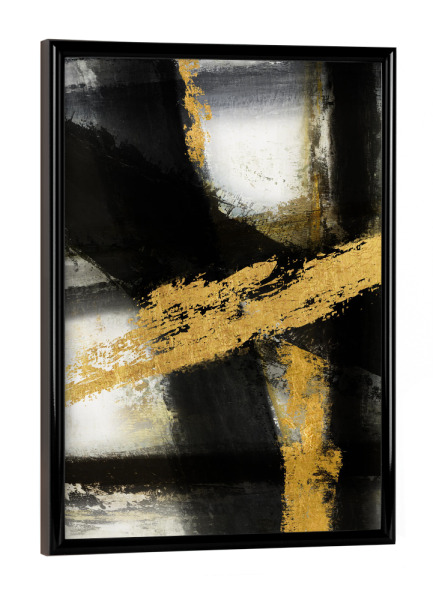Poster mit schwarzem Rahmen "Mutige Streifen" artboxONE - Abstrakt - Gold,Schwarz,Streifen