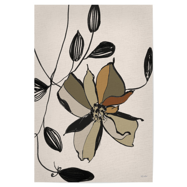 Poster 30x20 cm "Blüte gestisch" artboxONE - Floral,Abstrakt - Schwarz,Blume,Blumen,Gold,Zeichnung