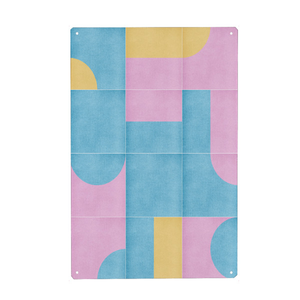 Metall Poster "Retro -Fliesen zwölfth" artboxONE - Abstrakt,Geometrie