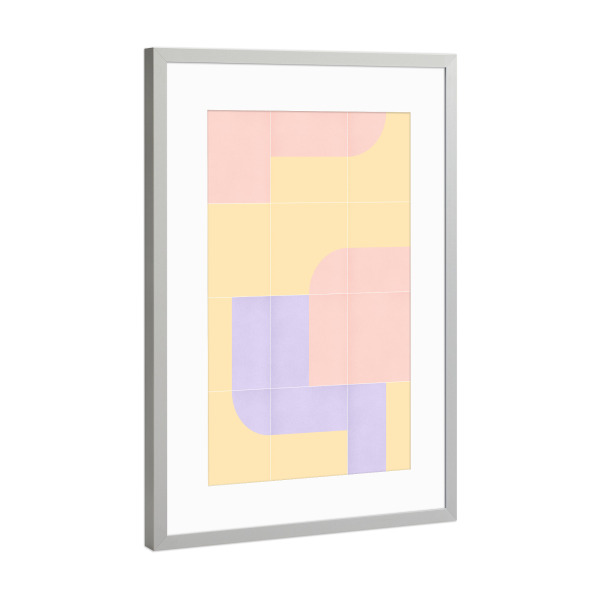 Poster mit Rahmen Silber "Retro -Fliesen siebzehnten" artboxONE - Abstrakt,Geometrie
