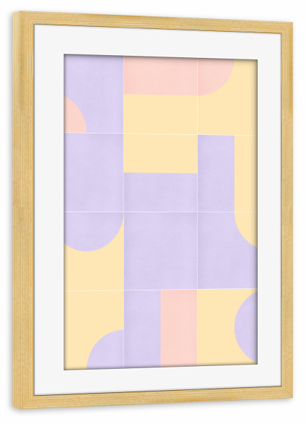 Poster mit Rahmen kiefer "Retro -Fliesen achtzehnt" artboxONE - Abstrakt,Geometrie