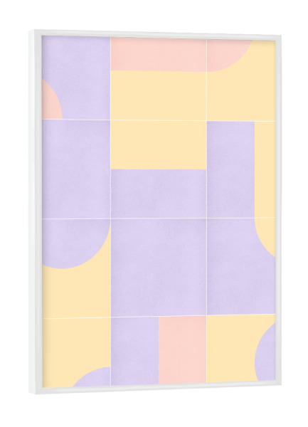 Poster mit weißem Rahmen "Retro -Fliesen achtzehnt" artboxONE - Abstrakt,Geometrie