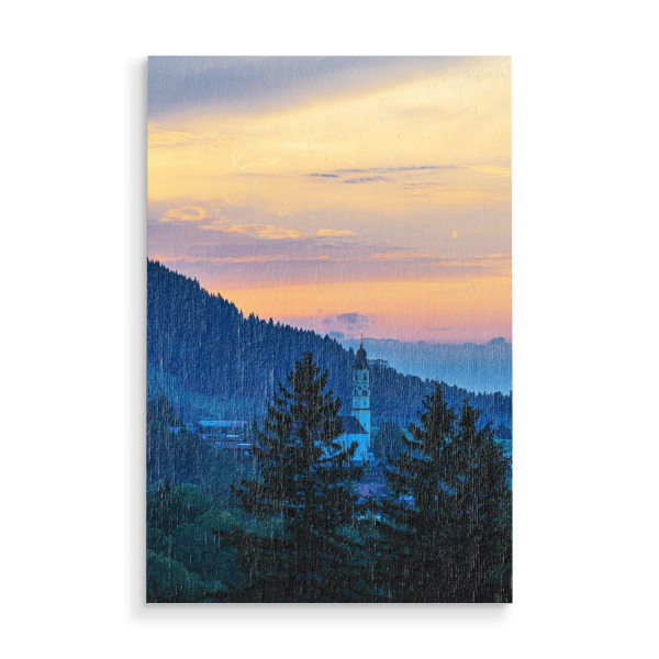 Holzbild "Pfarrkirche Sankt Nikolaus" artboxONE - Natur,Reise,Architektur