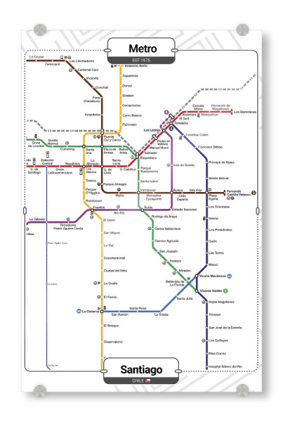 Acrylglasbild "U -Bahn - Santiago" artboxONE - Städte,Architektur,Kartografie