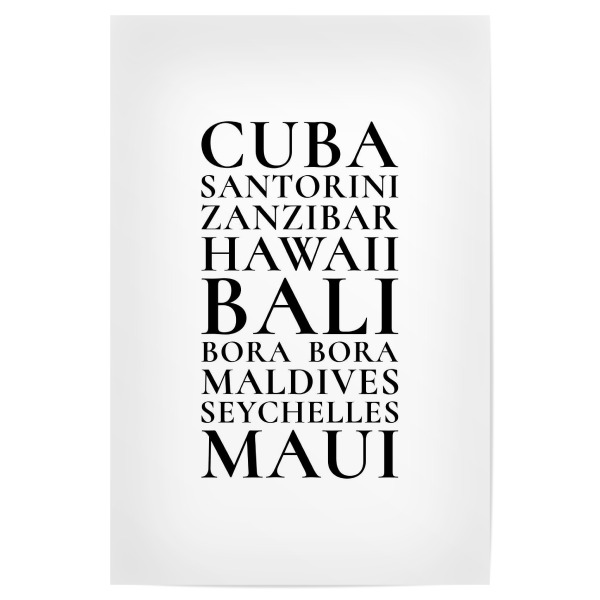 Poster 30x20 cm "Inselträume Bali und Co" artboxONE - Typografie,Reise,Reise / Strand und Meer,Reise / Asien