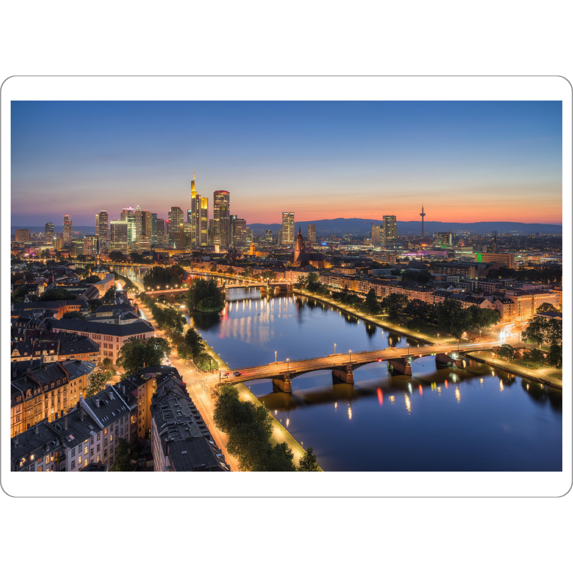 Tischset "Frankfurt Skyline am Abend" artboxONE - Städte,Reise,Städte / Frankfurt