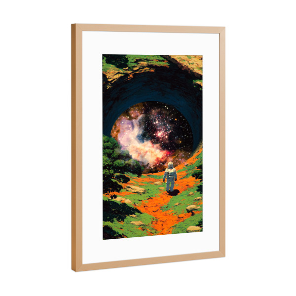 Poster mit Rahmen Kupfer "Das Galaxy -Portal" artboxONE - Reise,Abstrakt,Galaxy