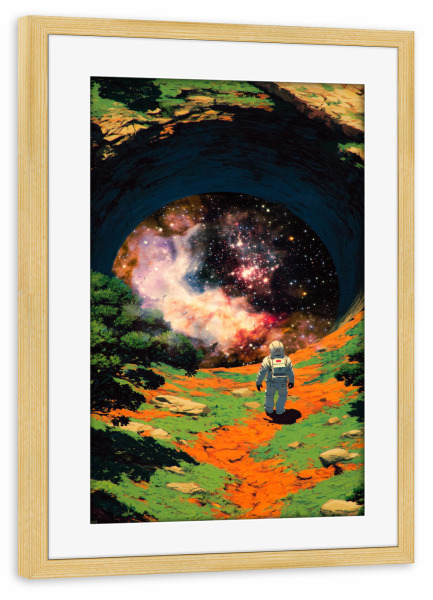 Poster mit Rahmen kiefer "Das Galaxy -Portal" artboxONE - Reise,Abstrakt,Galaxy