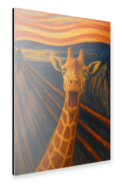 Alu-Dibond "Der Schrei der Giraffe" 30x20 cm artboxONE