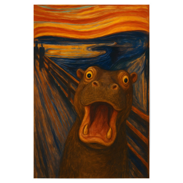 Poster 30x20 cm "Der Schrei des Nielpferds" artboxONE - Tiere,Lustig
