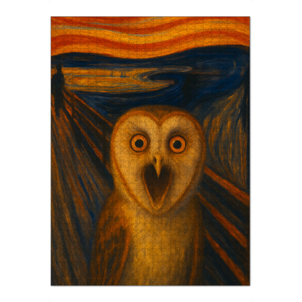 Puzzle Ravensburger "Der Schrei der Eule" artboxONE - Tiere,Lustig