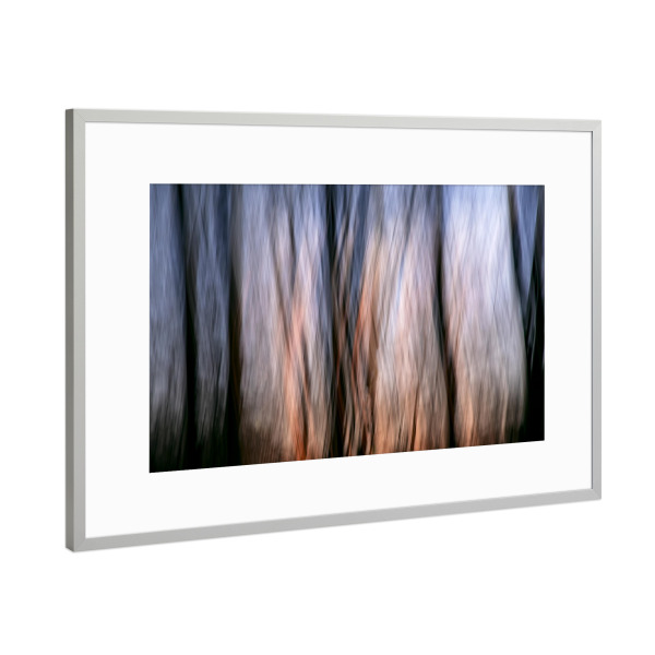 Poster mit Rahmen Silber "Bunter Hintergrund" artboxONE - Natur,Abstrakt - Wald,Bäume,Abendrot,Hintergrund,Himmel
