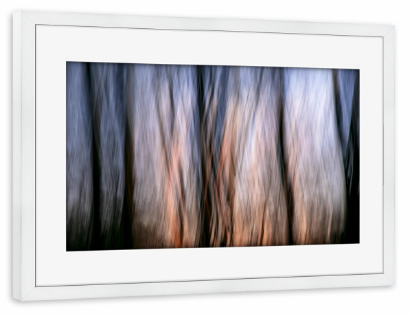 Poster mit Rahmen weiß "Bunter Hintergrund" artboxONE - Natur,Abstrakt - Wald,Bäume,Abendrot,Hintergrund,Himmel