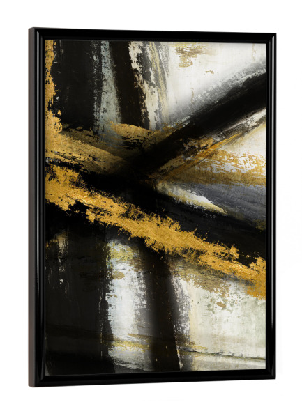 Poster mit schwarzem Rahmen "Fette Streifen" artboxONE - Abstrakt - Gold,Schwarz,Streifen