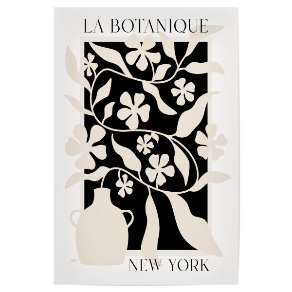 Poster 30x20 cm "La Botanique: New York" artboxONE - Städte / New York,Floral - New york,Schwarz,Weiß,Beige,Neutrales blumen
