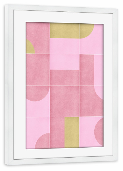 Poster mit Rahmen weiß "Retro -Fliesen fünfzehnte" artboxONE - Abstrakt,Geometrie