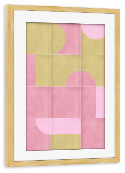 Poster mit Rahmen kiefer "Retro -Fliesen sechzehnte" artboxONE - Abstrakt,Geometrie