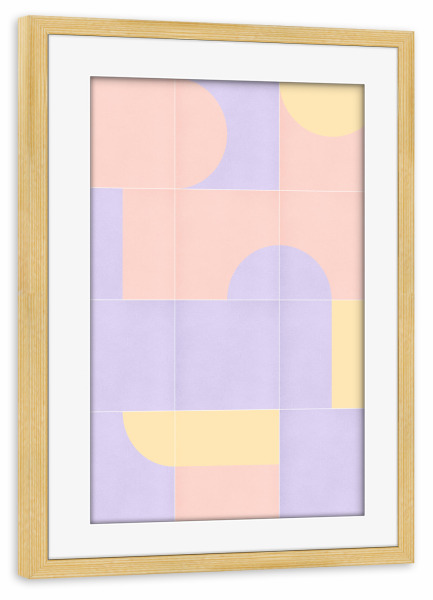 Poster mit Rahmen kiefer "Retro -Fliesen Nineteenth" artboxONE - Abstrakt,Geometrie