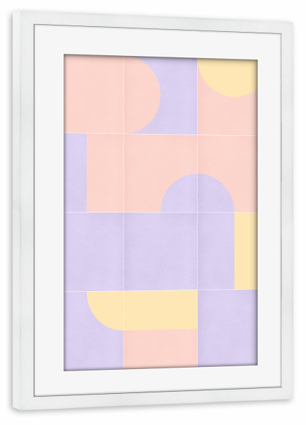 Poster mit Rahmen weiß "Retro -Fliesen Nineteenth" artboxONE - Abstrakt,Geometrie