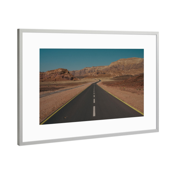Poster mit Rahmen Silber "Desert Road (2)" artboxONE - Natur,Reise,Reise / Länder,Für Papa
