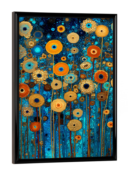 Poster mit schwarzem Rahmen "Blumen Abst. A, Klimt (matart)" artboxONE - Natur - Blumen,Garten,Natur,Modern,Kunst,Gustav klimt,Klimt