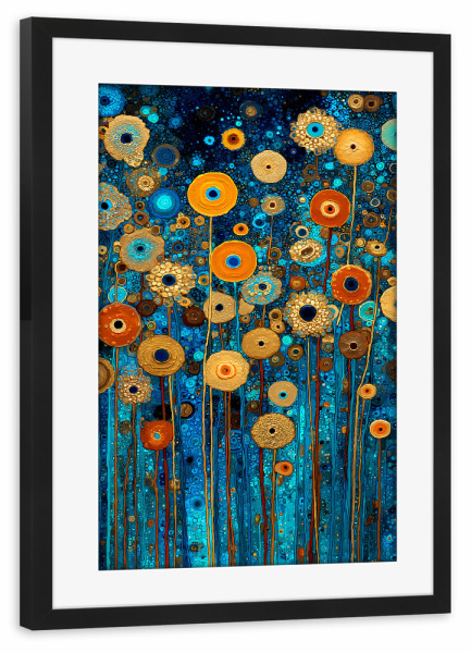 Poster mit Rahmen schwarz "Blumen Abst. A, Klimt (matart)" artboxONE - Natur - Blumen,Garten,Natur,Modern,Kunst,Gustav klimt,Klimt
