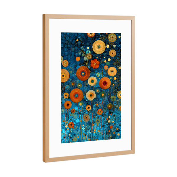Poster mit Rahmen Kupfer "Blumen Abst. B, Klimt (matart)" artboxONE - Natur,Floral - Blumen,Garten,Natur,Modern,Kunst,Gustav klimt,Klimt
