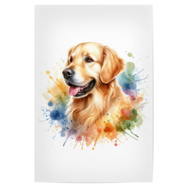 Poster 30x20 cm "Golden Retriever Aquarell" artboxONE - Tiere