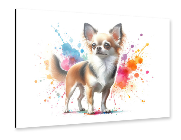 Alu-Dibond "Chihuahua in Aquarell b" 30x20 cm artboxONE