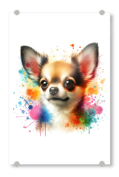 Acrylglasbild "Chihuahua in Aquarell C" artboxONE - Tiere,Abstrakt