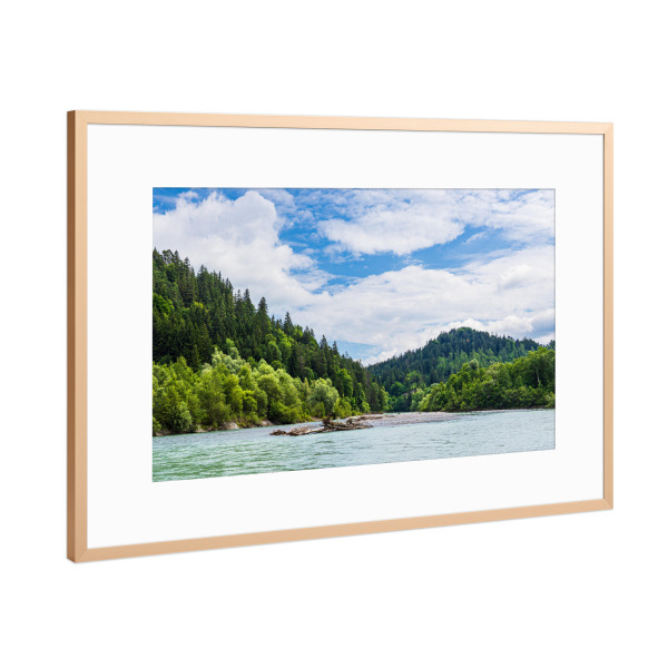 Poster mit Rahmen Kupfer "Der Fluss Lech bei Füssen" artboxONE - Natur,Reise