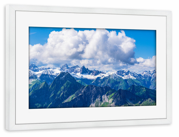 Poster mit Rahmen weiß "Blick vom Nebelhorn" artboxONE - Natur,Reise