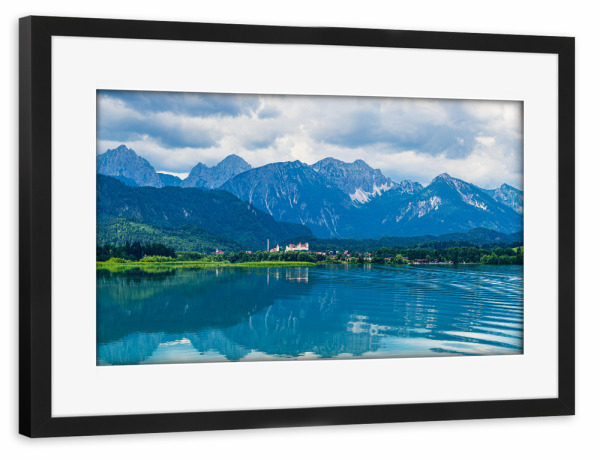 Poster mit Rahmen schwarz "Blick über den Forggensee" artboxONE - Natur,Reise