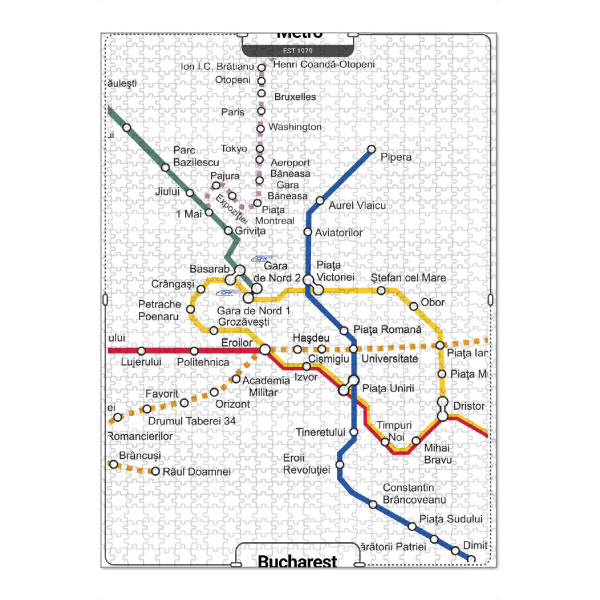 Puzzle Ravensburger "U -Bahn - Bukarest" artboxONE - Städte,Architektur,Kartografie