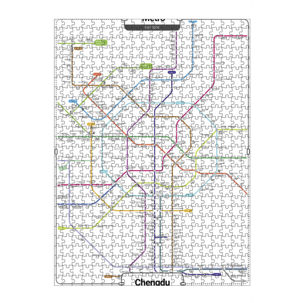 Puzzle Ravensburger "U -Bahn - Chengdu" artboxONE - Städte,Architektur,Kartografie