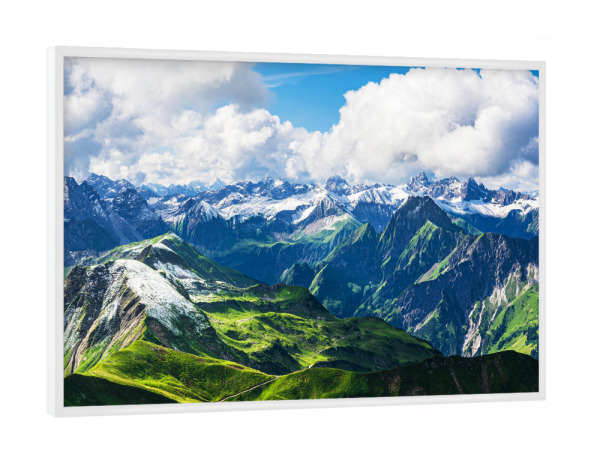 Poster mit weißem Rahmen "Blick vom Nebelhorn bei Oberstdorf" artboxONE - Natur,Reise