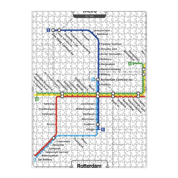 Puzzle Ravensburger "U -Bahn - Rotterdam" artboxONE - Städte,Architektur,Kartografie